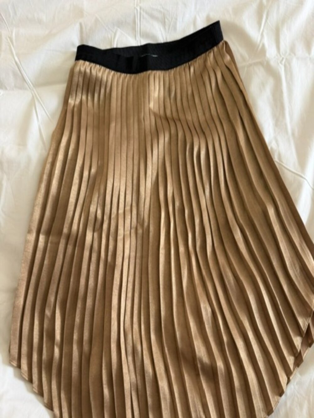 Joie Gold Pleated Midi Skirt